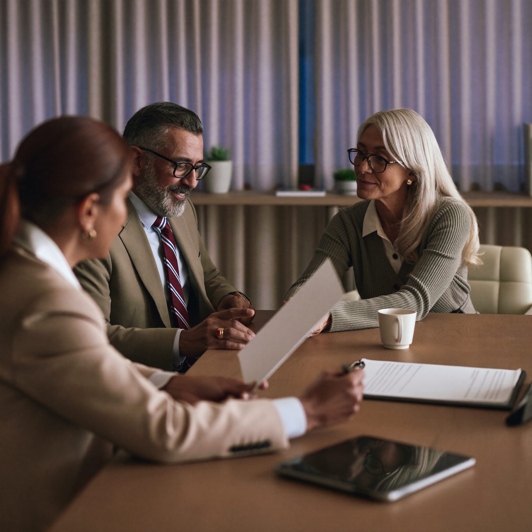 Couple meeting with a Dastivo advisor to discuss retirement planning